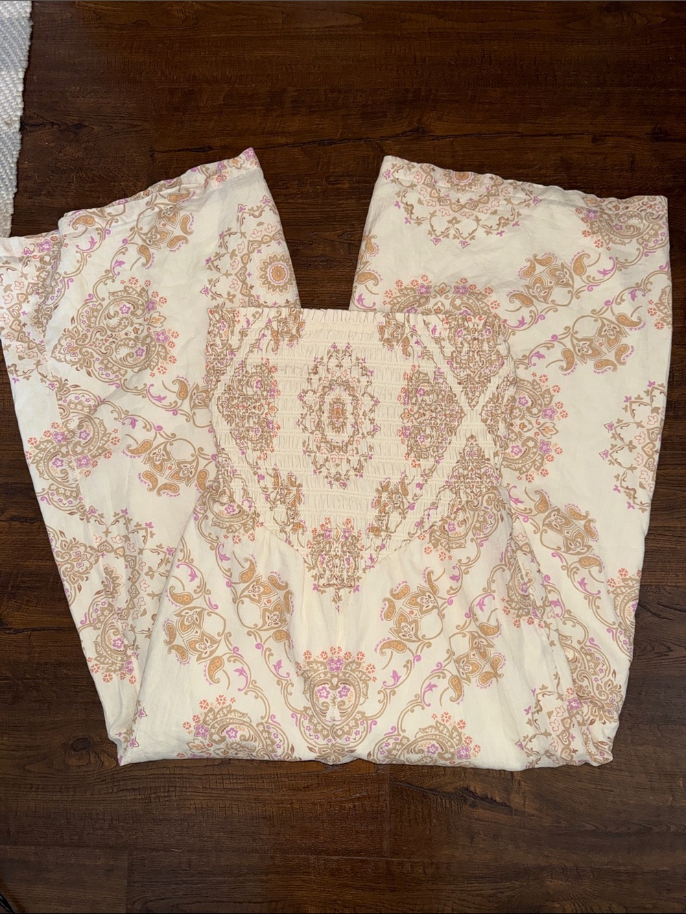 American Eagle Smocked Wide Leg Jumpsuit